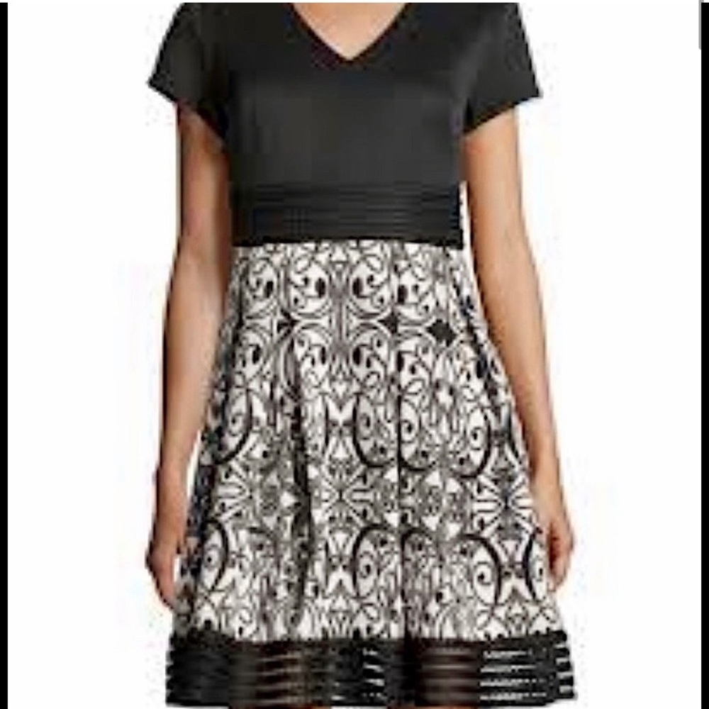 2/$75 Taylor A-Line Print Scuba Knit Dress